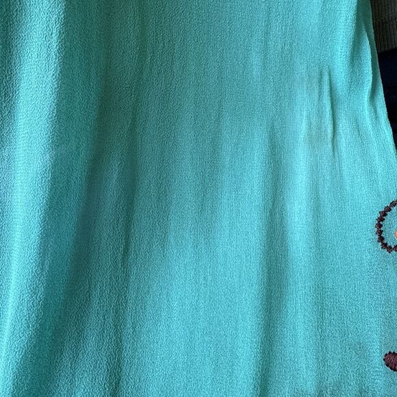 Cache Blouse Womens S Green Silk Sheer Embroidered Boho Peasant Top - Picture 10 of 10